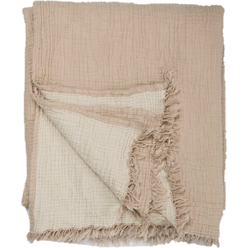 Crinkle Throw - Fawn/Beige