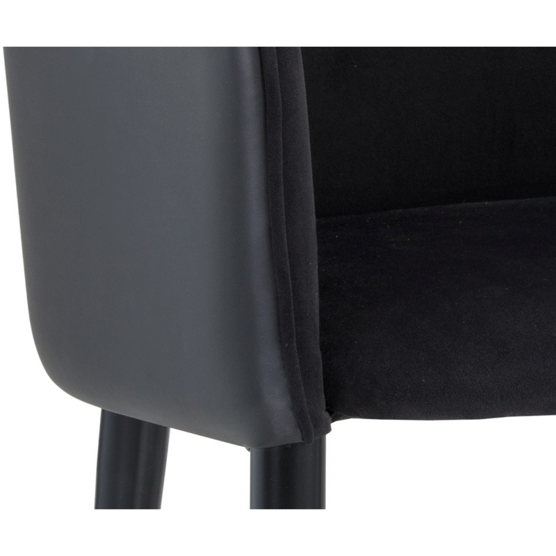 Asher Dining Armchair - Abbington Black / Napa Black