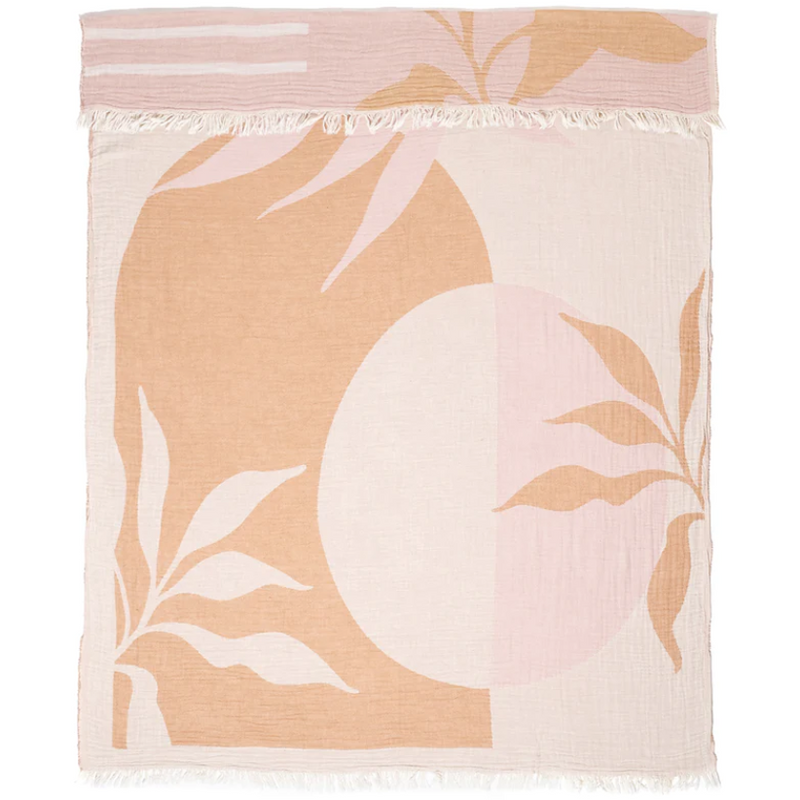 Tofino Towel Co. - Terra Botanical Throw - Mustard/Rose/Smoke