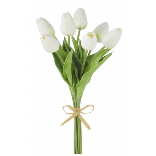 14" Real Touch White Tulip Bundle