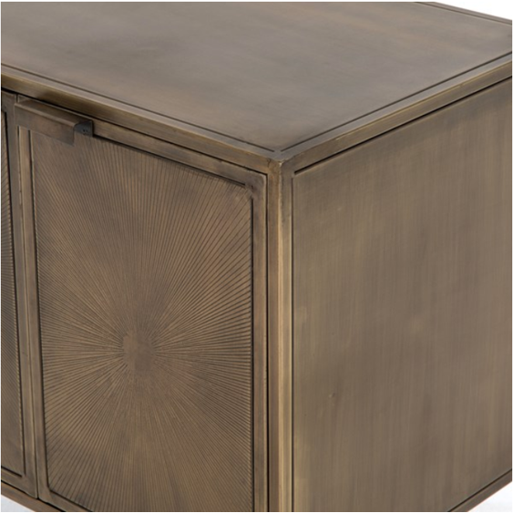 Sunburst Cabinet Nightstand - Aged Brass