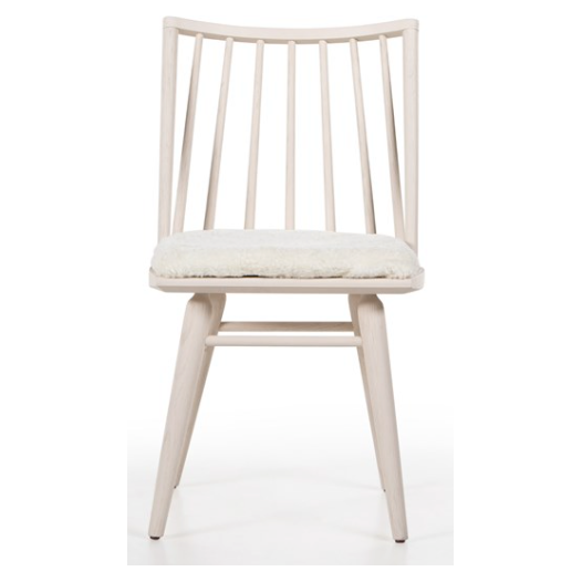 Lewis Windsor Chair in Off White + Cream Shorn Sheepskin