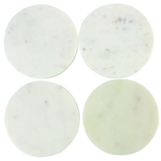 White Marble Round Coasters