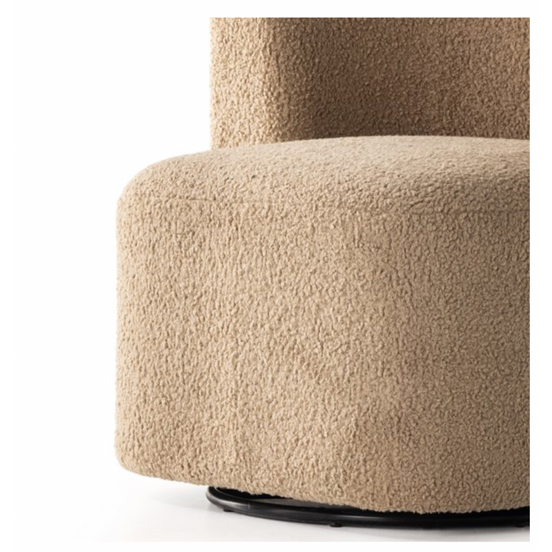 Tybalt Swivel Chair - Sheepskin Camel