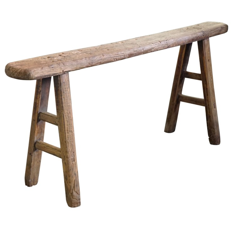 Antique Skinny Wooden Bench - 50"