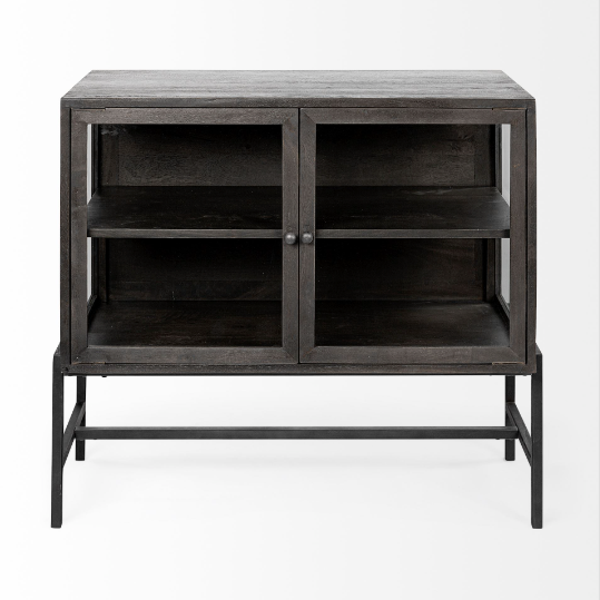 Arelius Accent Cabinet - Black Brown