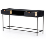 Trey Console Table - Blackwash Polar