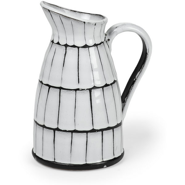 Lome Small Black and White Ceramic Jug