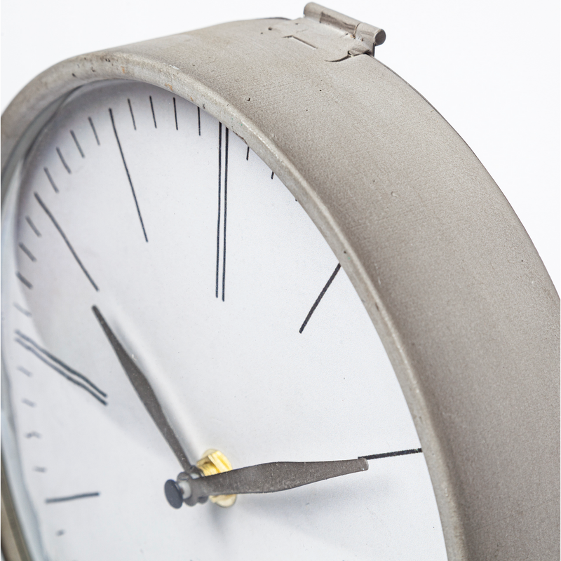 Aurelius Matte Grey Metal Table Clock