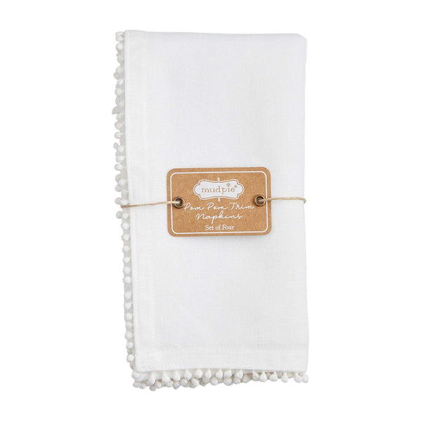 White Pom Napkin Set