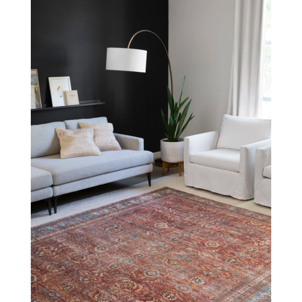 Layla Rug - Brick / Blue