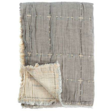 Maya Quilted Throw - Grey