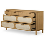 Allegra 8 Drawer Dresser - Natural Cane