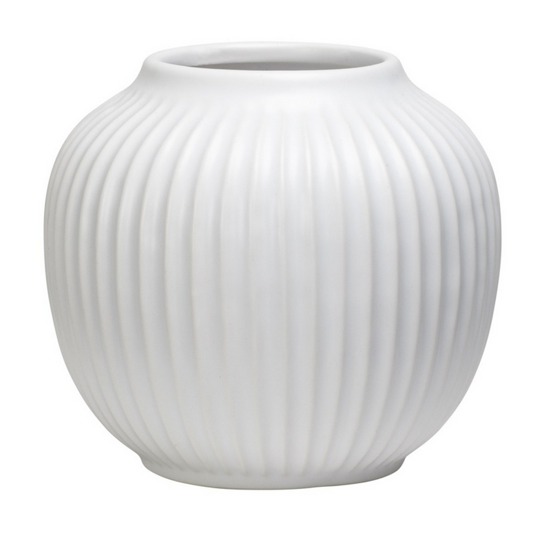 Aurora Ribbed Gourd 4.5"h Ceramic Vase