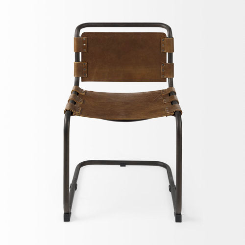 Berbick Dining Chair - Medium Brown Leather