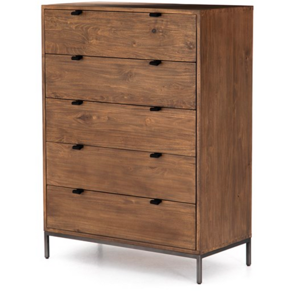 Trey 5 Drawer Dresser in Auburn Polar