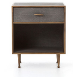 Shagreen Nightstand - Antique Brass