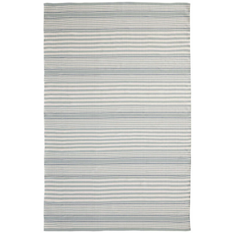 Rugby Stripe Indoor/Outdoor Rug Light Blue