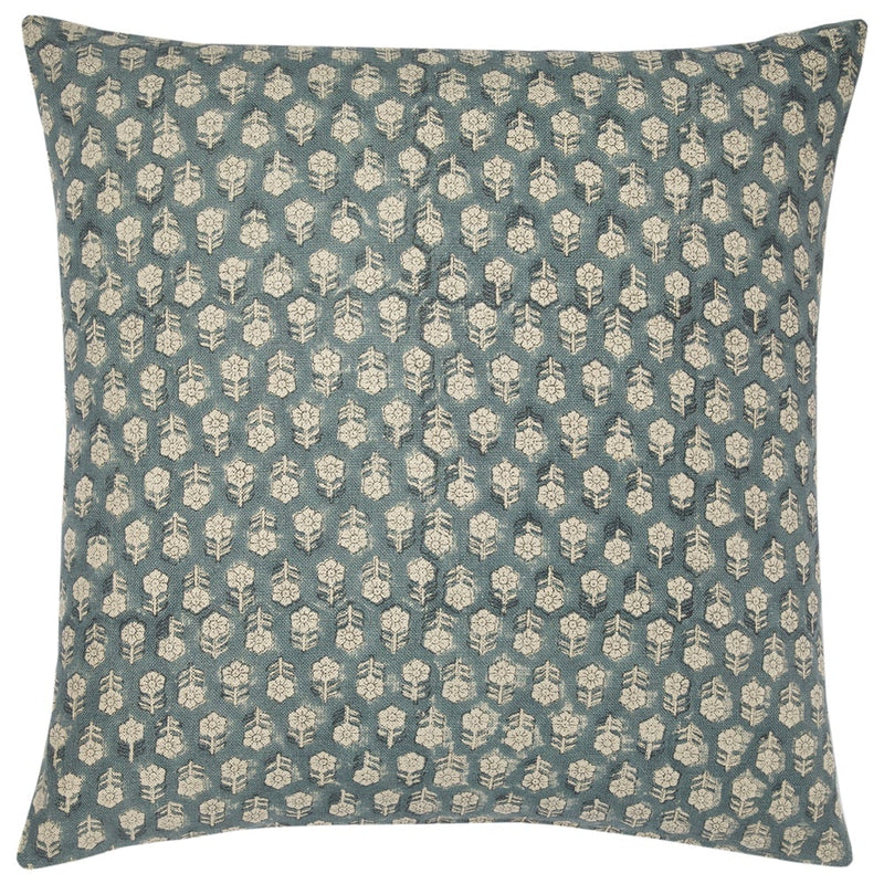 Peter Blockprint Cushion - Teal