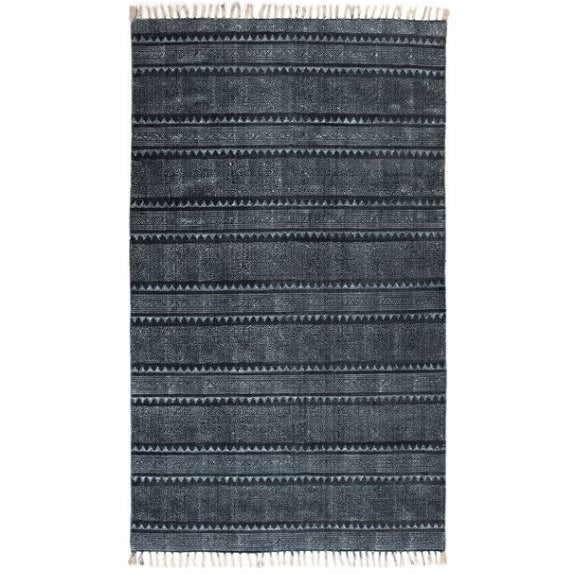 Indigo Block Print Area Rug