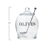 Glass Jar with Slotted Spoon