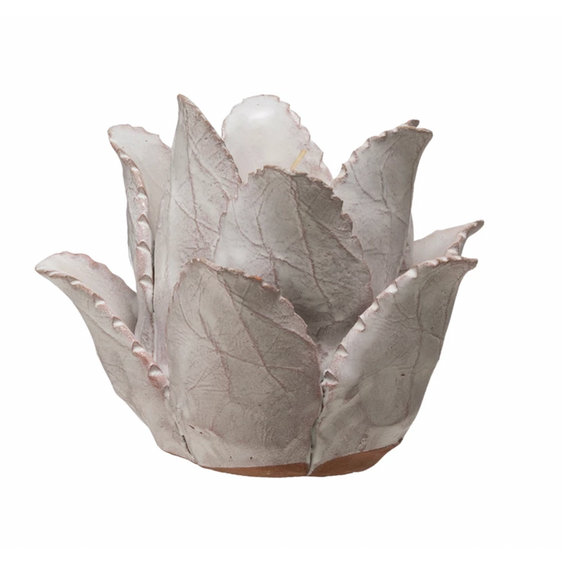 Terracotta Flower Tealight Holder