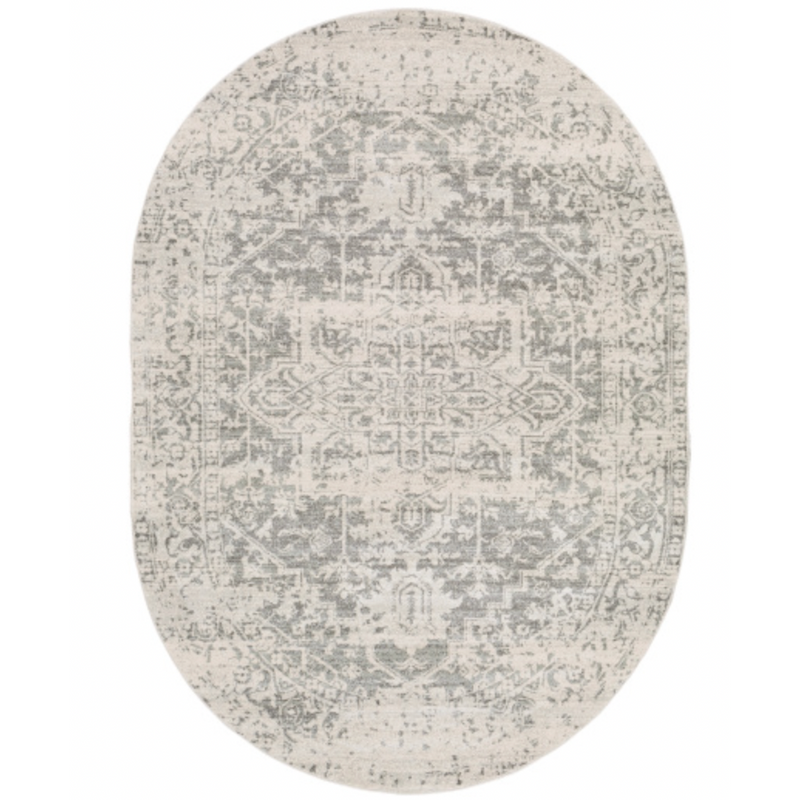 Harput Rug in Medium Gray/Light Beige