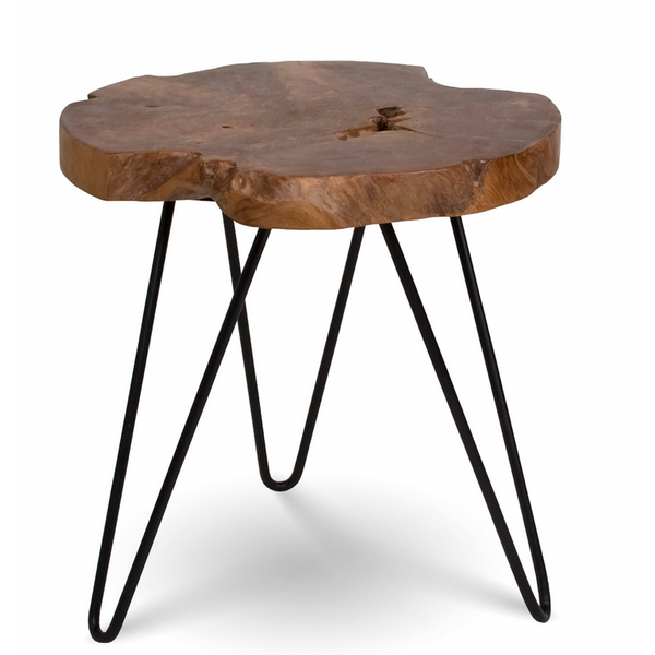 Natura Hairpin Round Accent Table