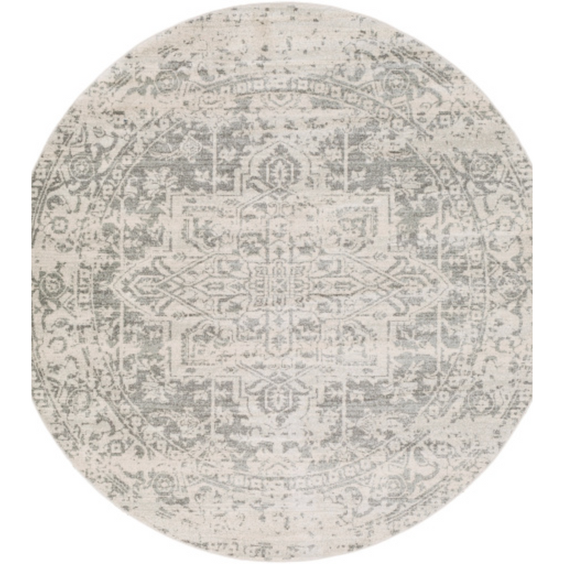 Harput Rug in Medium Gray/Light Beige