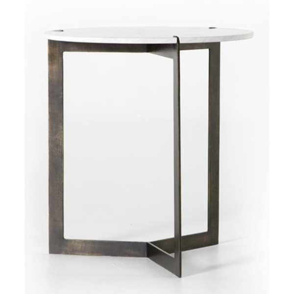 Kiara End Table - Polished White Marble