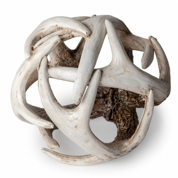 Ramus Brown Antler Shaped Decorative Resin Orb Ball