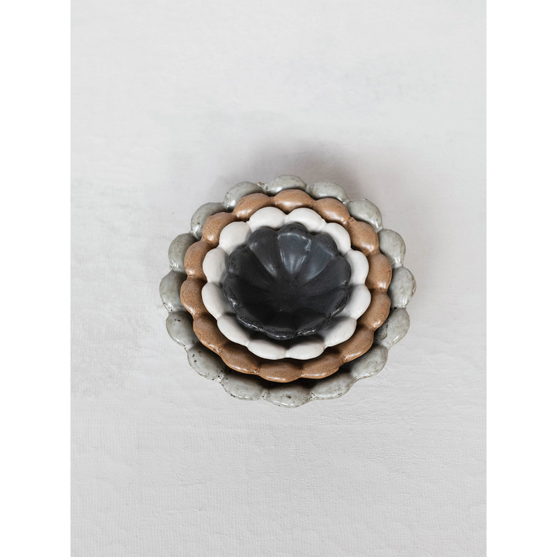 Stoneware Flower Bowls