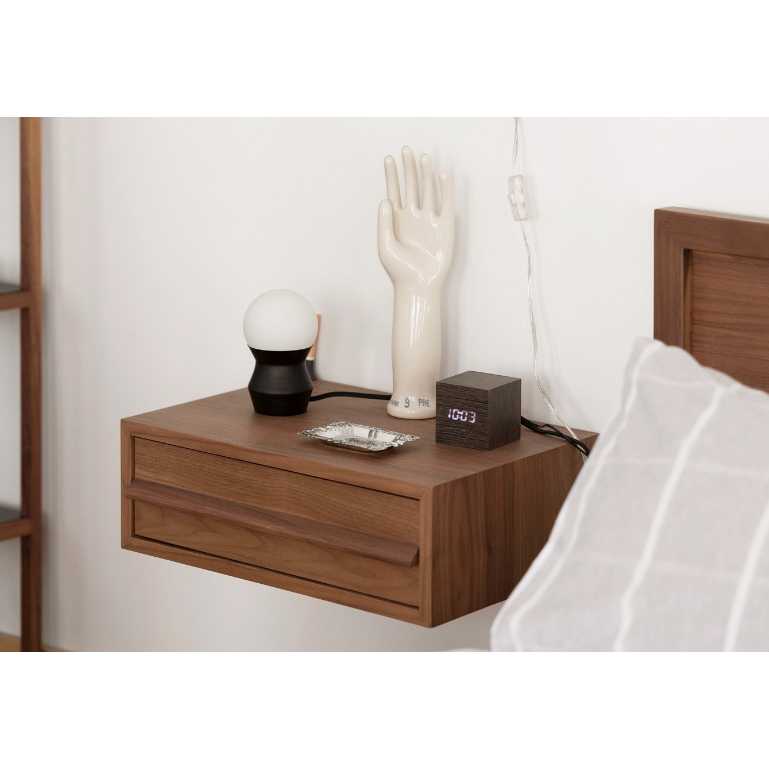 Marcel Single Drawer Floating Nightstand in Walnut