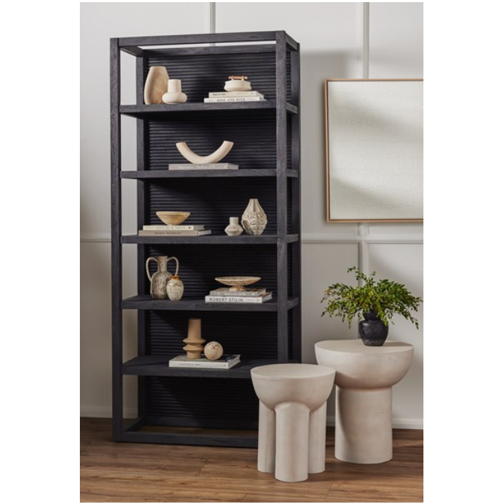 Lorne Bookshelf- Dark Reeded Totem
