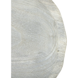 Round Decorative Paulownia Wood Tray - Grey Wash