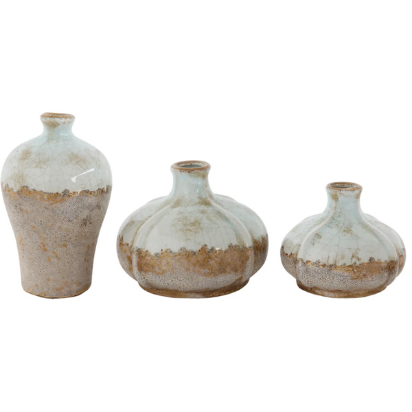 Distressed Terracotta Vases, Set of 3