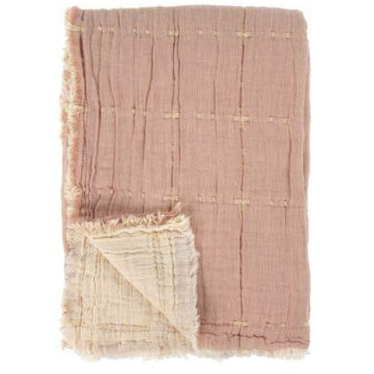 Maya Quilted Throw - Blush