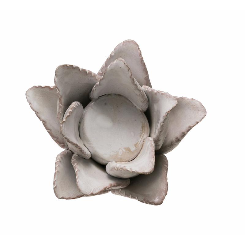 Terracotta Flower Tealight Holder