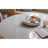 Flute Marble Top Round Dining Table