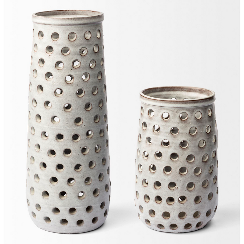 Castana Small Rustic White Ceramic Vase