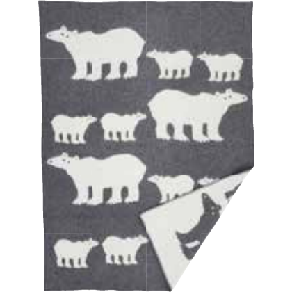 Spirit Bear Brushed Wool Throw, grey