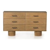 Rafa 6 Drawer Dresser - Burnished Oak