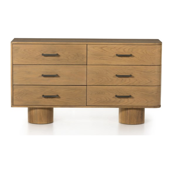 Rafa 6 Drawer Dresser - Burnished Oak