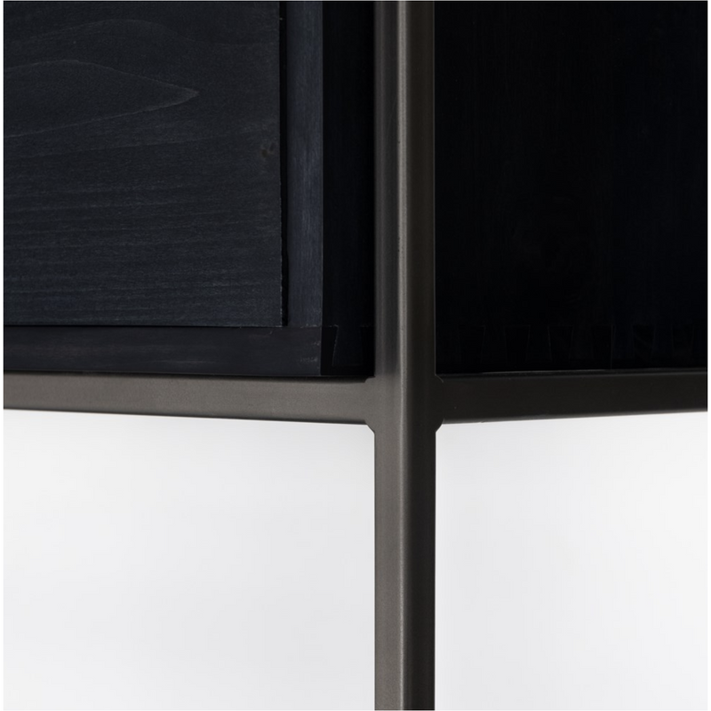 Trey Modular Wall Desk with 1 Bookcase - Black