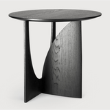 Geometric End Table in Black Oak
