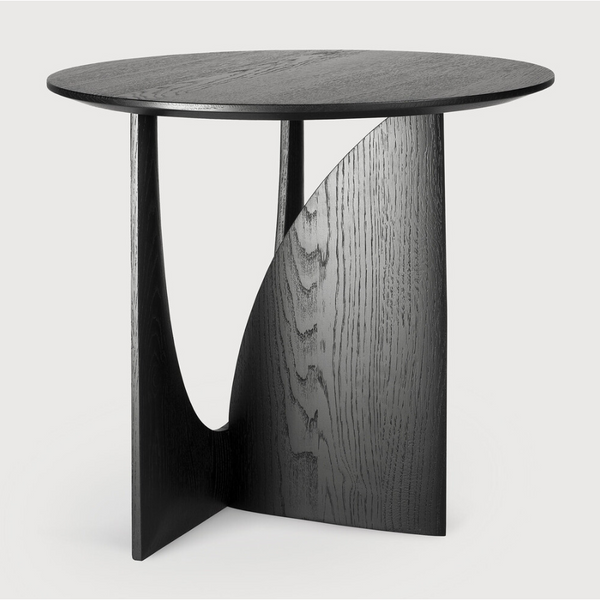 Geometric End Table in Black Oak