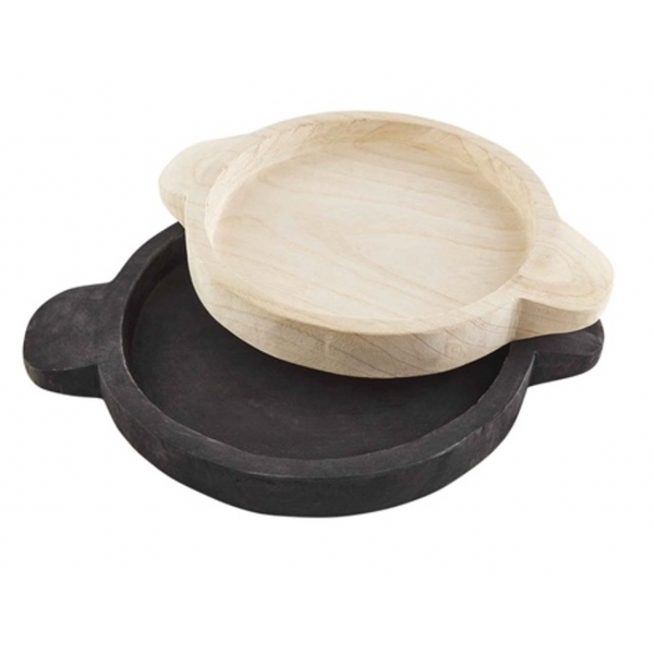 Paulownia Black Tray SET