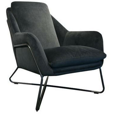 Romeo Lounge Chair - Dark Grey Velvet