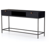 Trey Console Table - Blackwash Polar