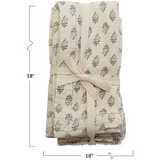 Cotton Napkins - Printed Floral Pattern